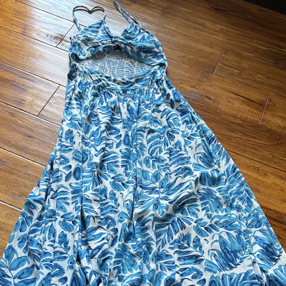 SHEIN Blue and White Maxi Dress